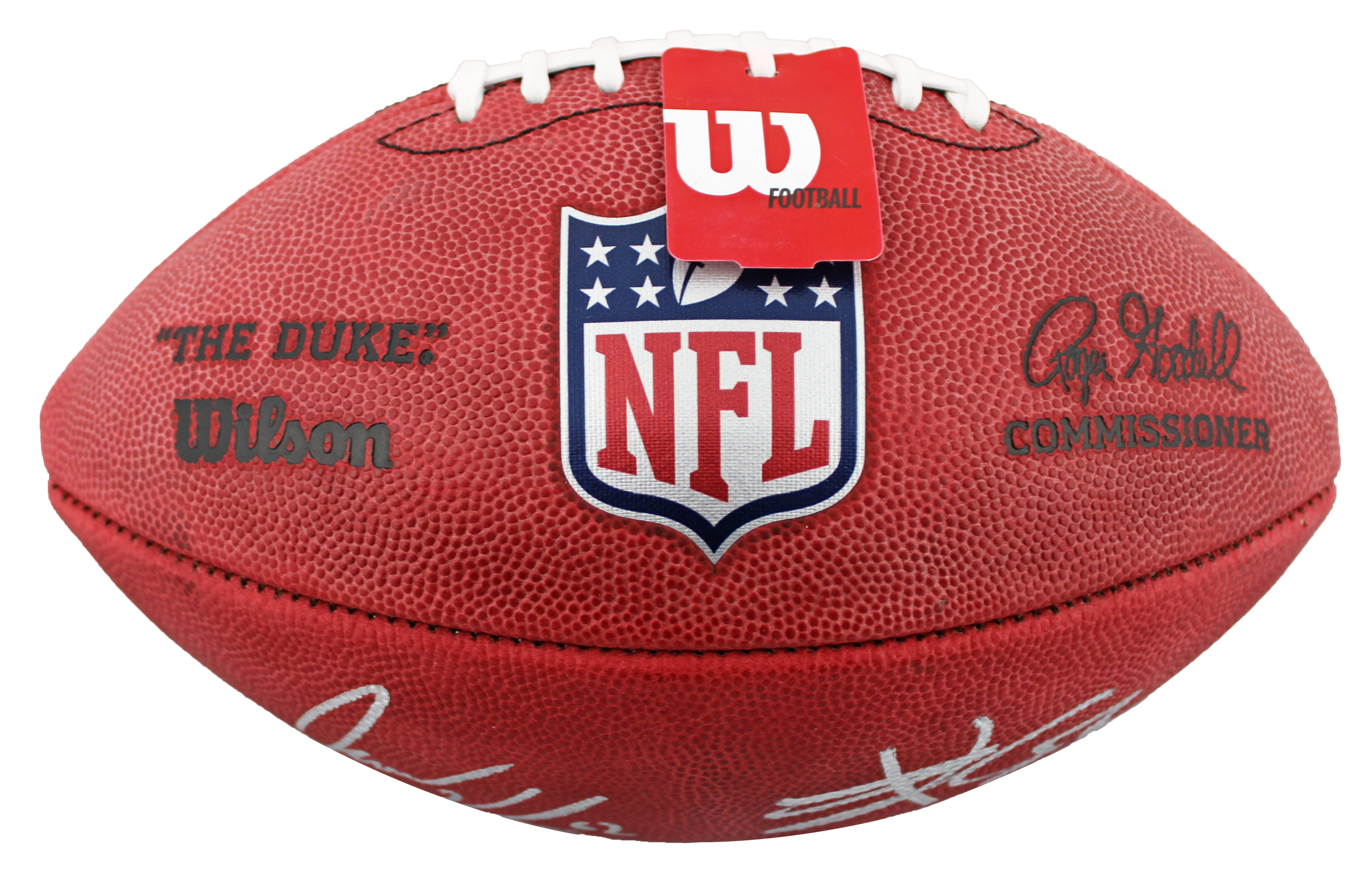 Travis Kelce & Jason Kelce "New Heights" Signed Official "Duke" Nfl Football BAS - Image 4