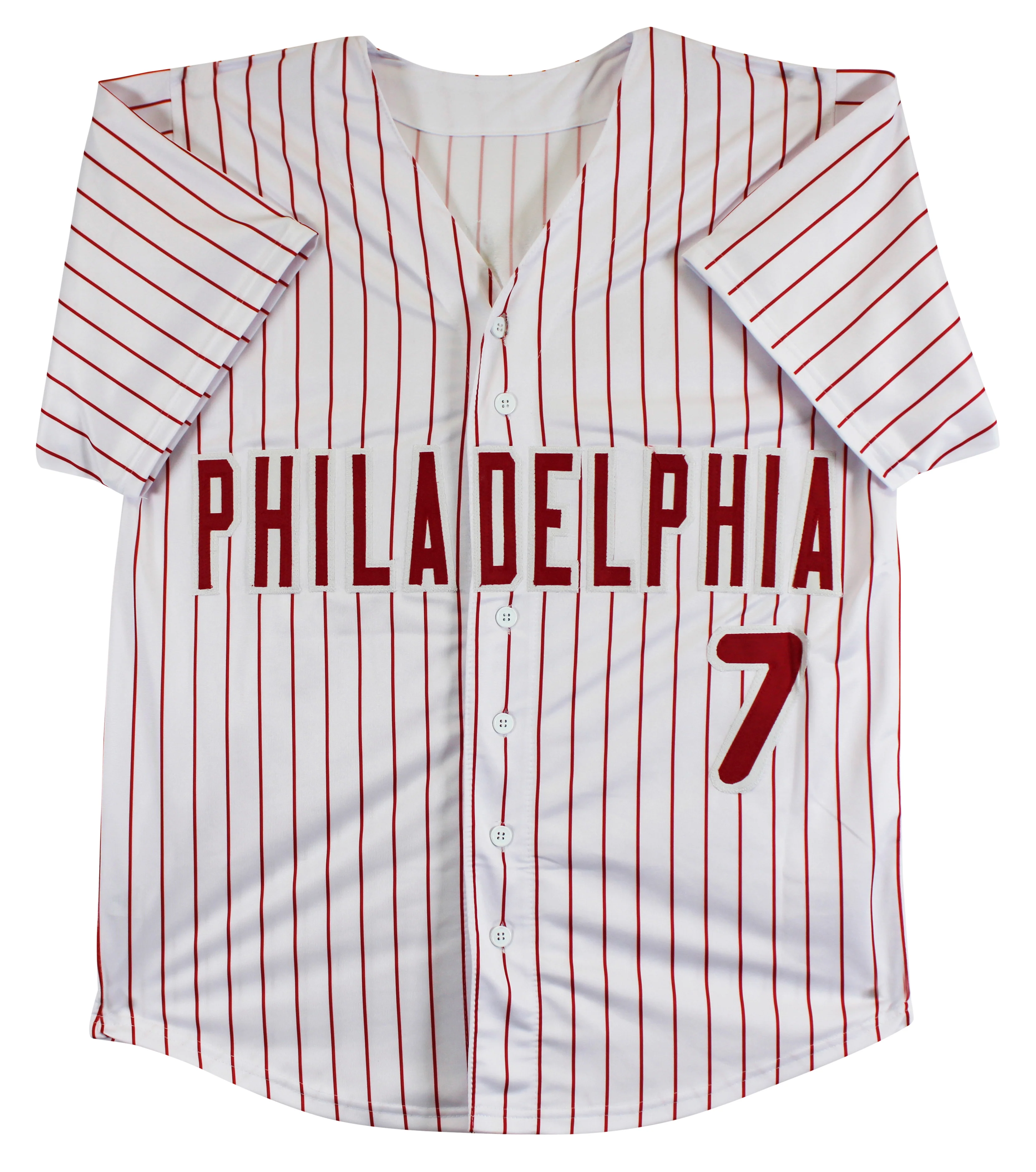 Trea Turner Authentic Signed White Pinstripe Pro Style Jersey BAS #BV70289 - Image 4