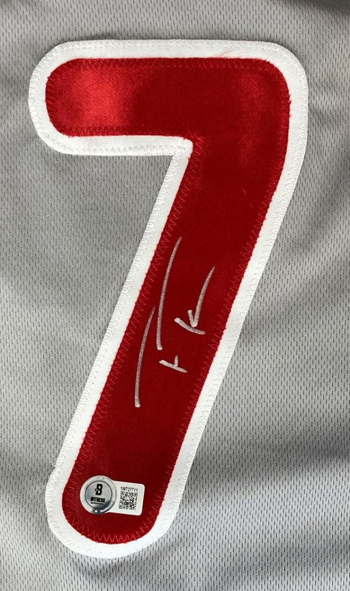 Trea Turner Philadelphia Signed Gray Baseball Jersey BAS ITP - Image 2