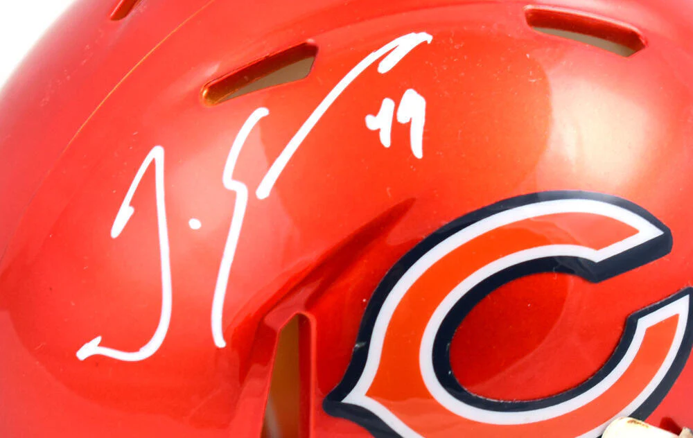 Tremaine Edmunds Signed Chicago Bears Flash Speed Mini Helmet-Beckett W Hologram - Image 2