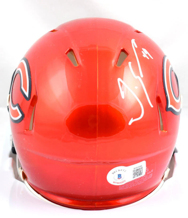 Tremaine Edmunds Signed Chicago Bears Flash Speed Mini Helmet-Beckett W Hologram - Image 3