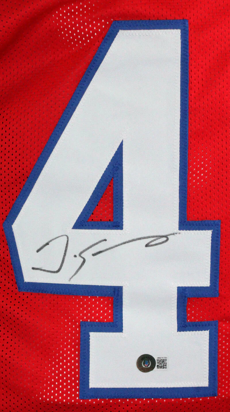 Tremaine Edmunds Autographed Red Pro Style Jersey- Beckett W Hologram *Black - Image 2