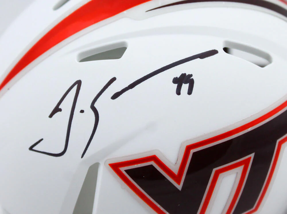 Tremaine Edmunds Autographed Virginia Tech Speed Mini Helmet - Beckett W Holo - Image 2