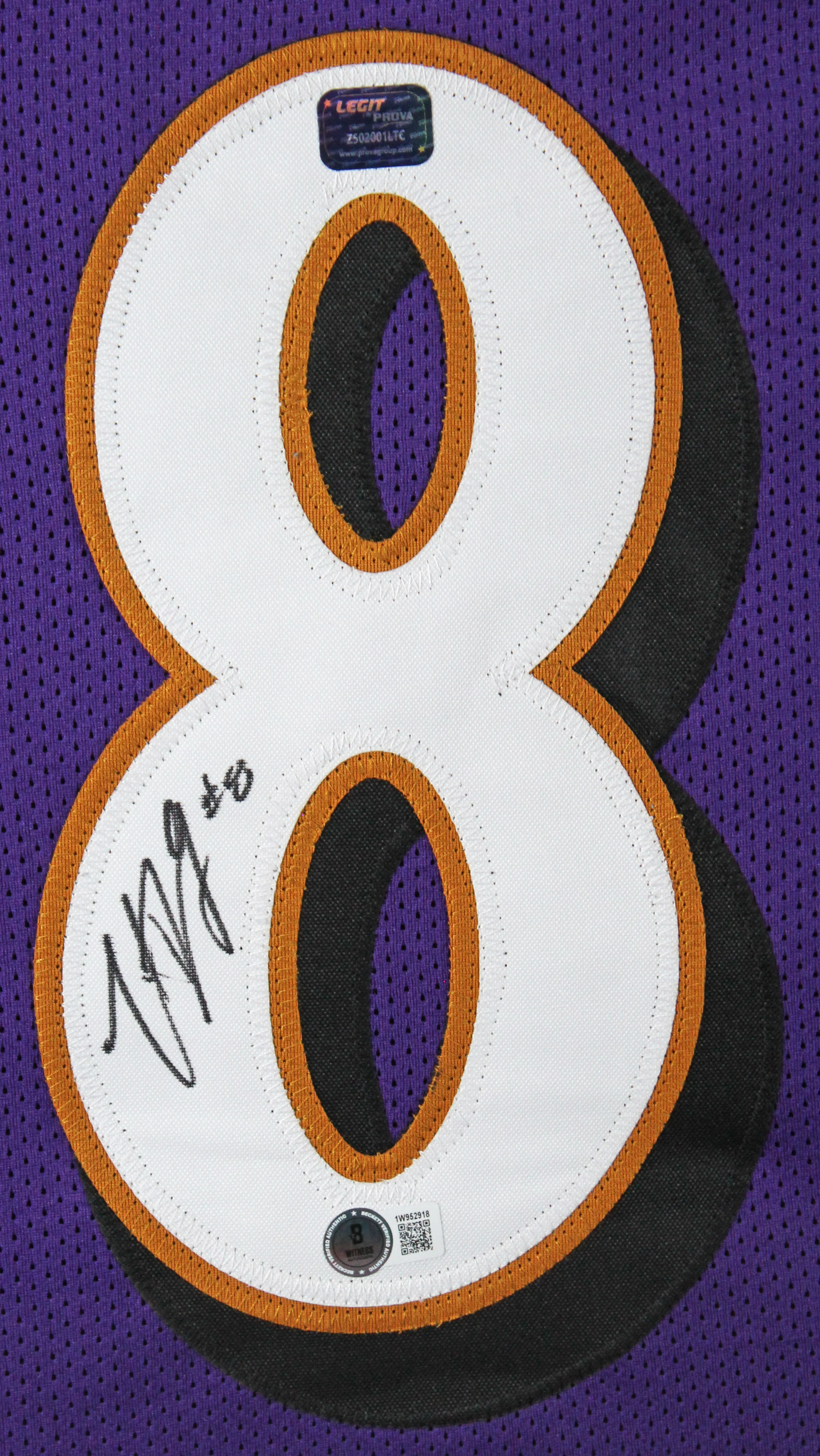Trent Dilfer Authentic Signed Purple Pro Style Framed Jersey BAS Witnessed - Image 3
