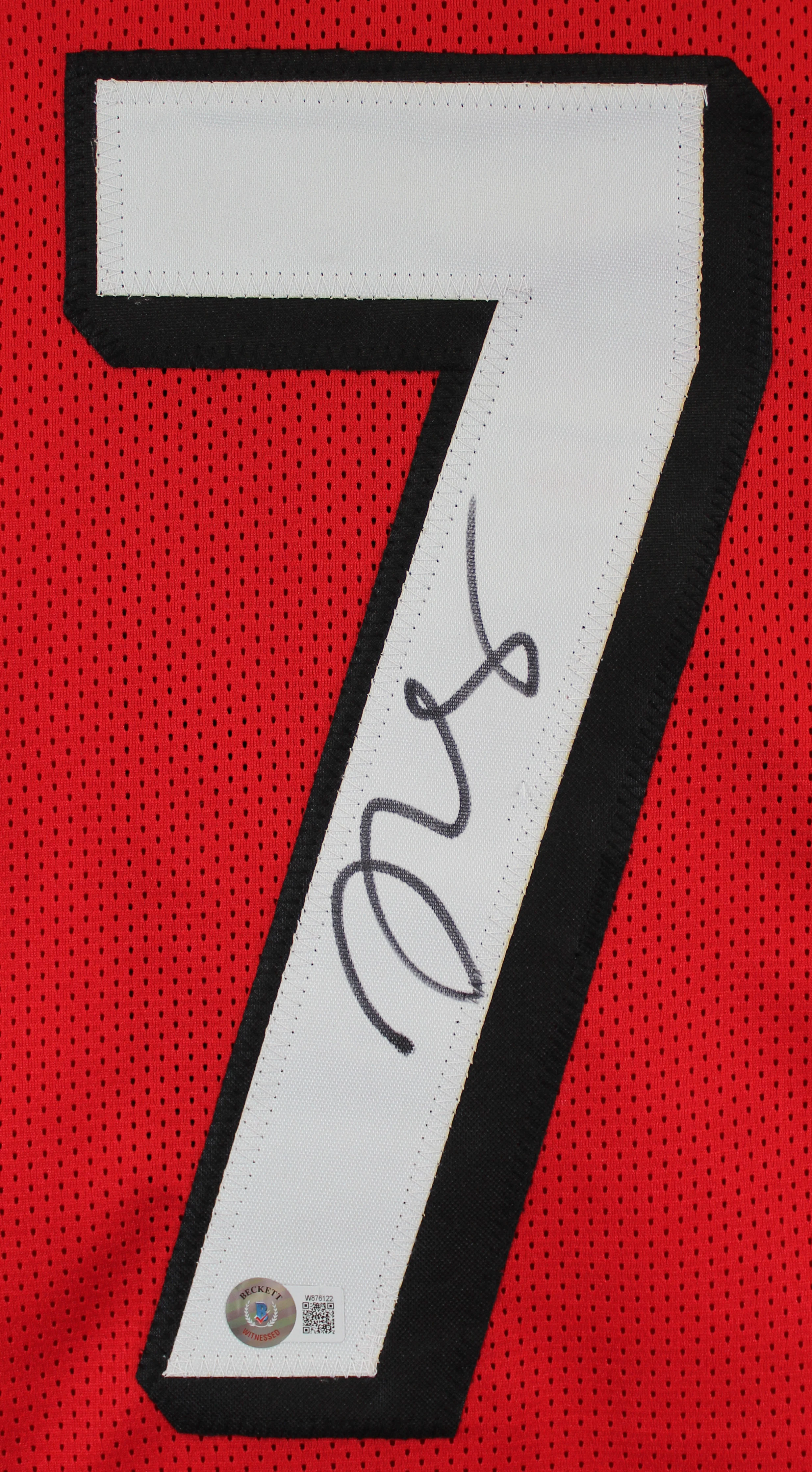 Trent Williams Authentic Signed Red Pro Style Jersey w/ Dropshadow BAS Witness - Image 3