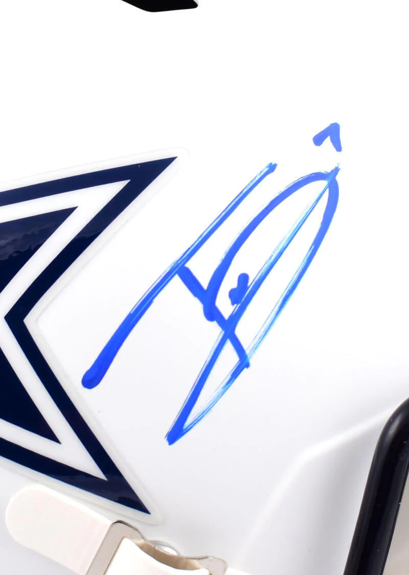 Trevon Diggs Autographed Cowboys F/S Flat White Speed Helmet- Beckett W Hologram - Image 2