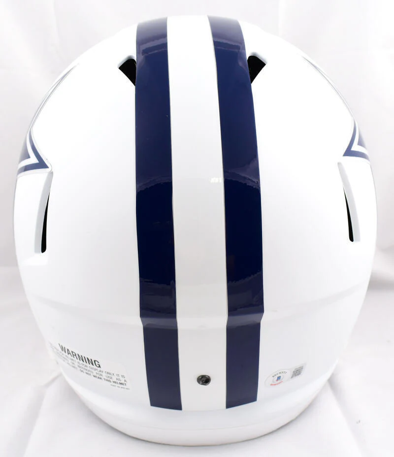 Trevon Diggs Autographed Cowboys F/S Flat White Speed Helmet- Beckett W Hologram - Image 3
