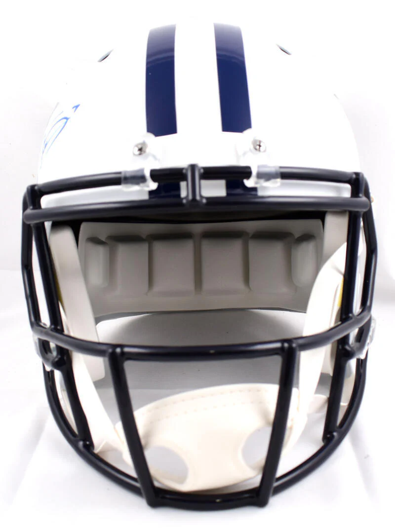 Trevon Diggs Autographed Cowboys F/S Flat White Speed Helmet- Beckett W Hologram - Image 4