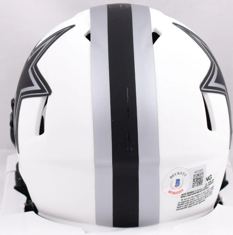 Trevon Diggs Autographed Dallas Cowboys Lunar Speed Mini Helmet- Beckett W Holo - Image 3