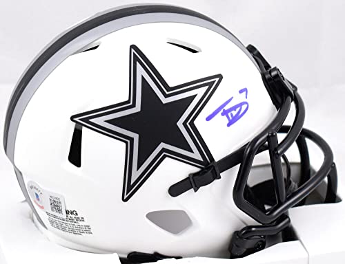 Trevon Diggs Autographed Dallas Cowboys Lunar Speed Mini Helmet- Beckett W Holo - Image 6