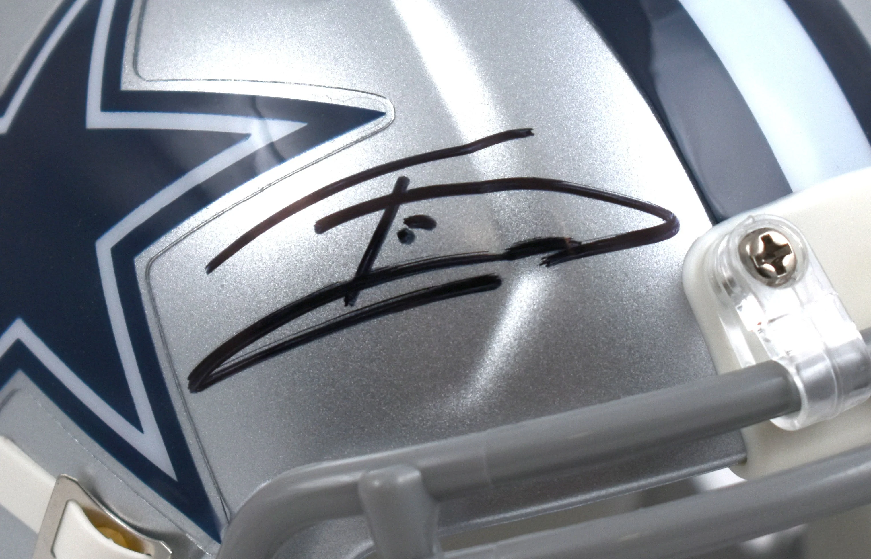 Trevon Diggs Autographed Dallas Cowboys Speed Mini Helmet - Beckett W Hologram - Image 2