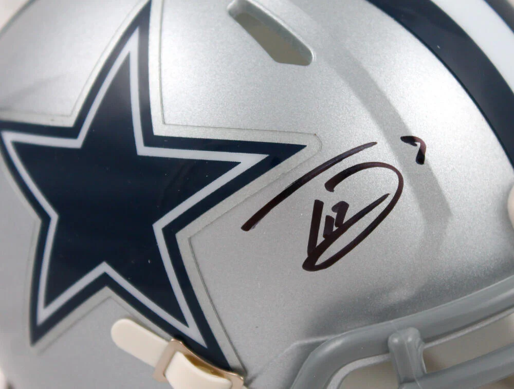Trevon Diggs Autographed Dallas Cowboys Speed Mini Helmet- Beckett W Hologram - Image 2