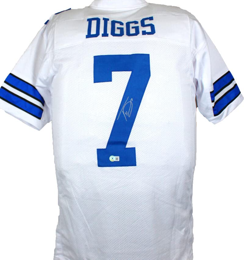 Trevon Diggs Autographed White Pro Style Jersey- Beckett W Hologram *Silver - Image 6