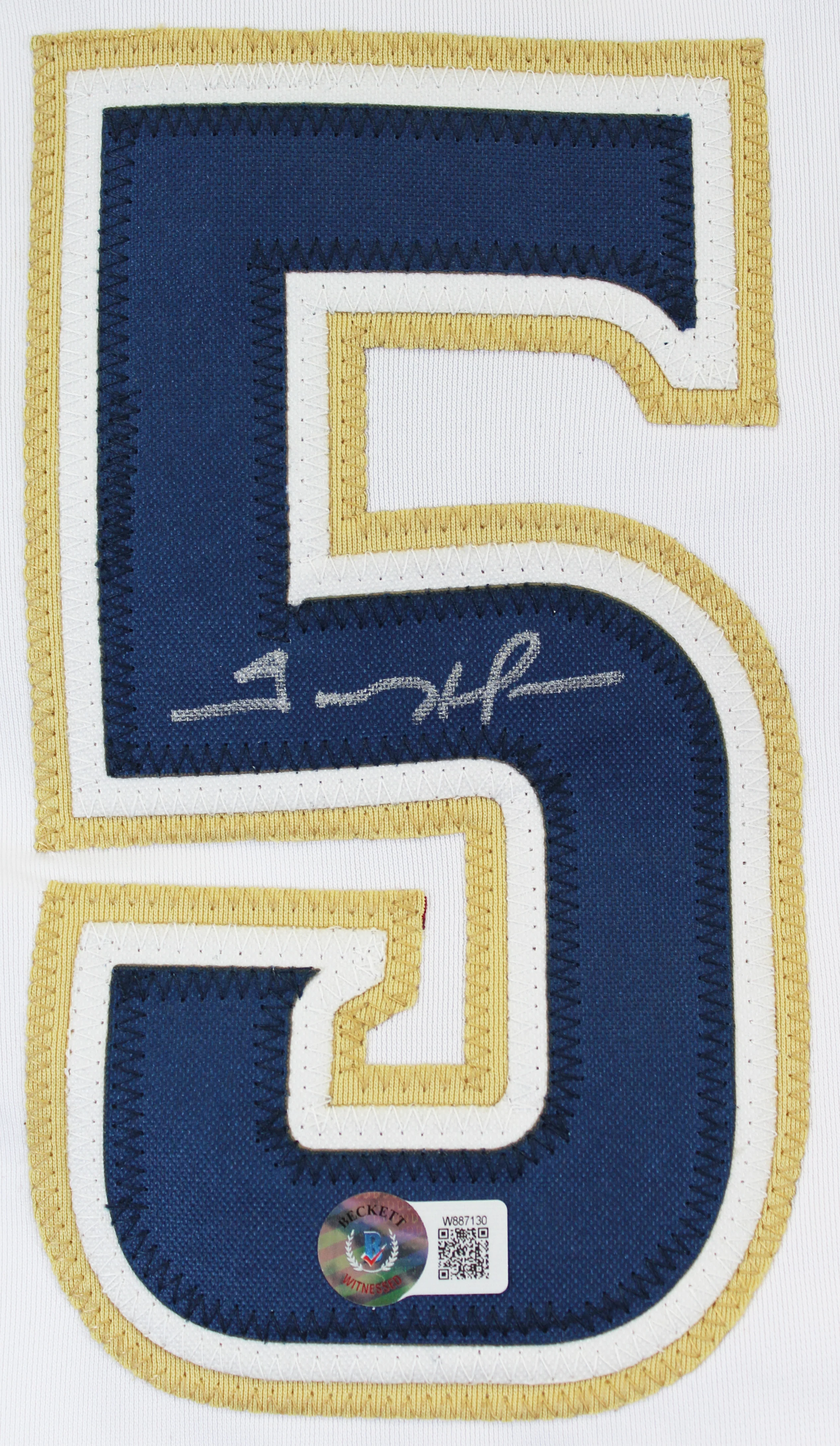 Trevor Hoffman Authentic Signed White Pro Style Jersey BAS Witnessed - Image 3