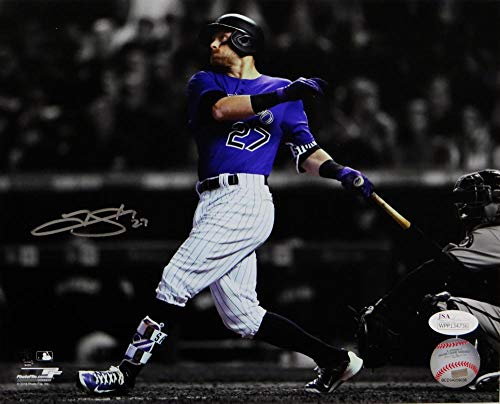 Trevor Story Autographed Colorado Rockies 8x10 Swinging PF Photo- JSA W Auth - Image 3