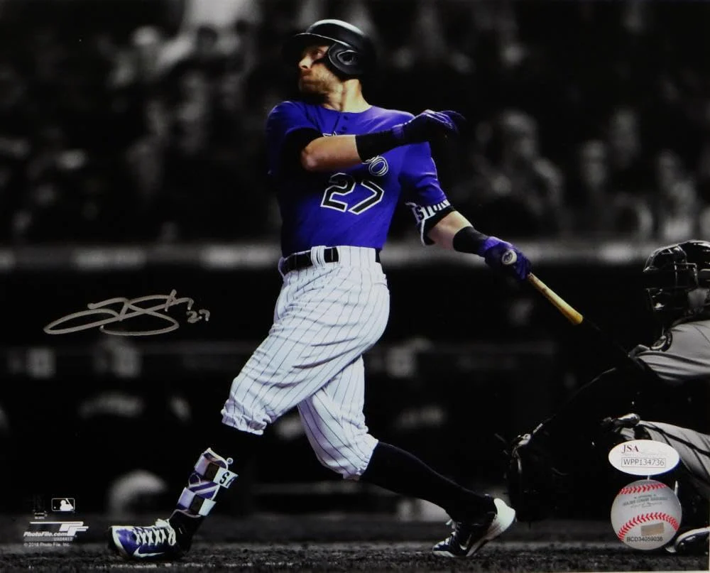 Trevor Story Autographed Colorado Rockies 8x10 Swinging PF Photo- JSA W Auth - Image 7