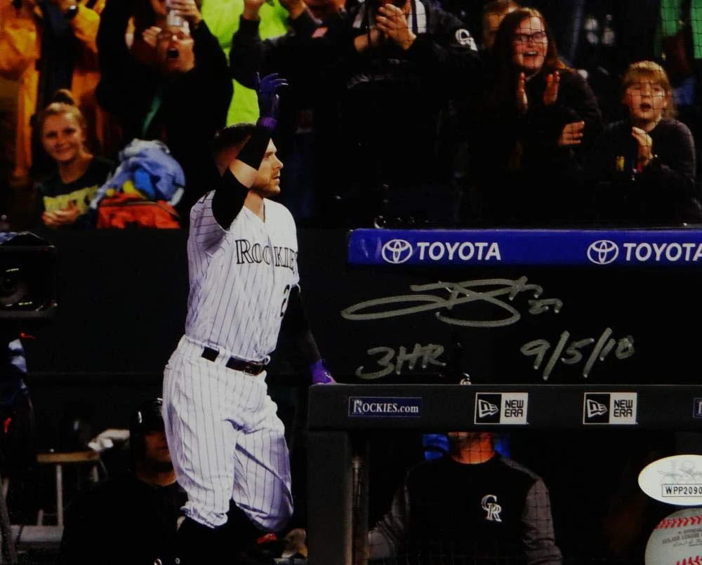 Trevor Story Signed Rockies 8x10 Wave to Crowd PF Photo W/ HR Insc- JSA W Auth - Image 5