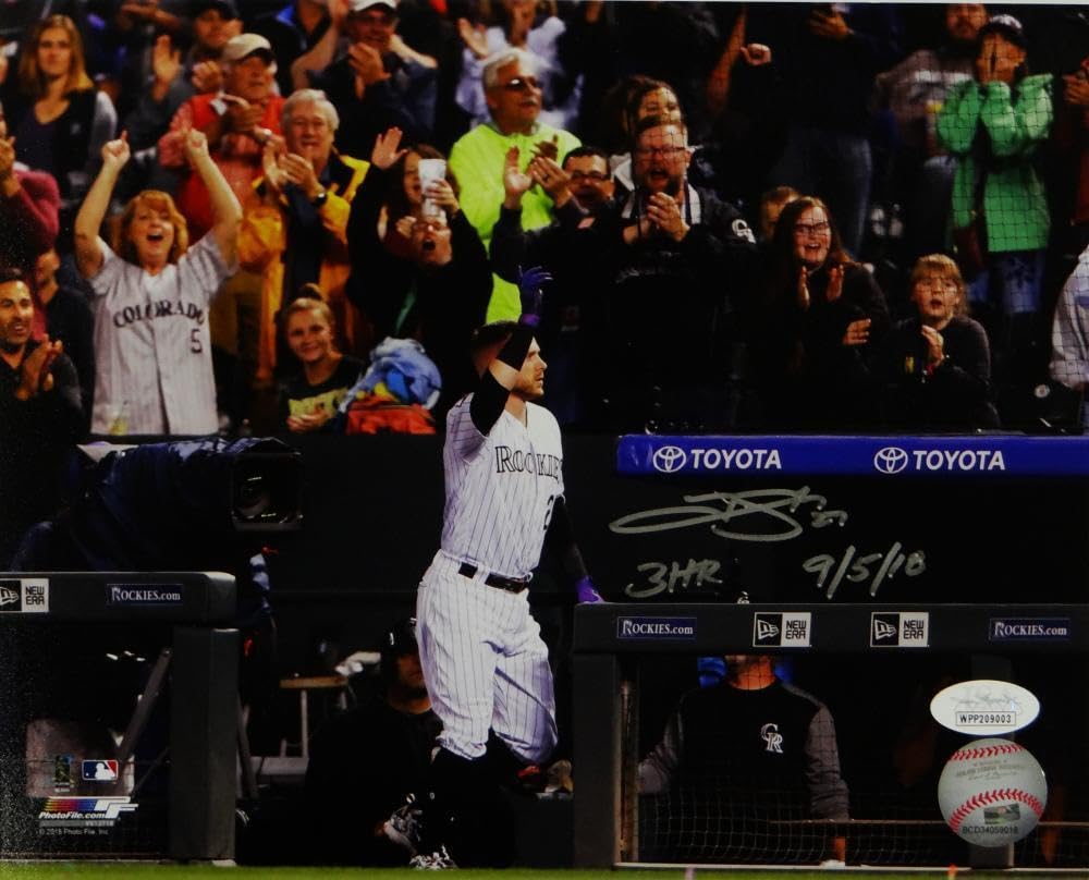 Trevor Story Signed Rockies 8x10 Wave to Crowd PF Photo W/ HR Insc- JSA W Auth - Image 7