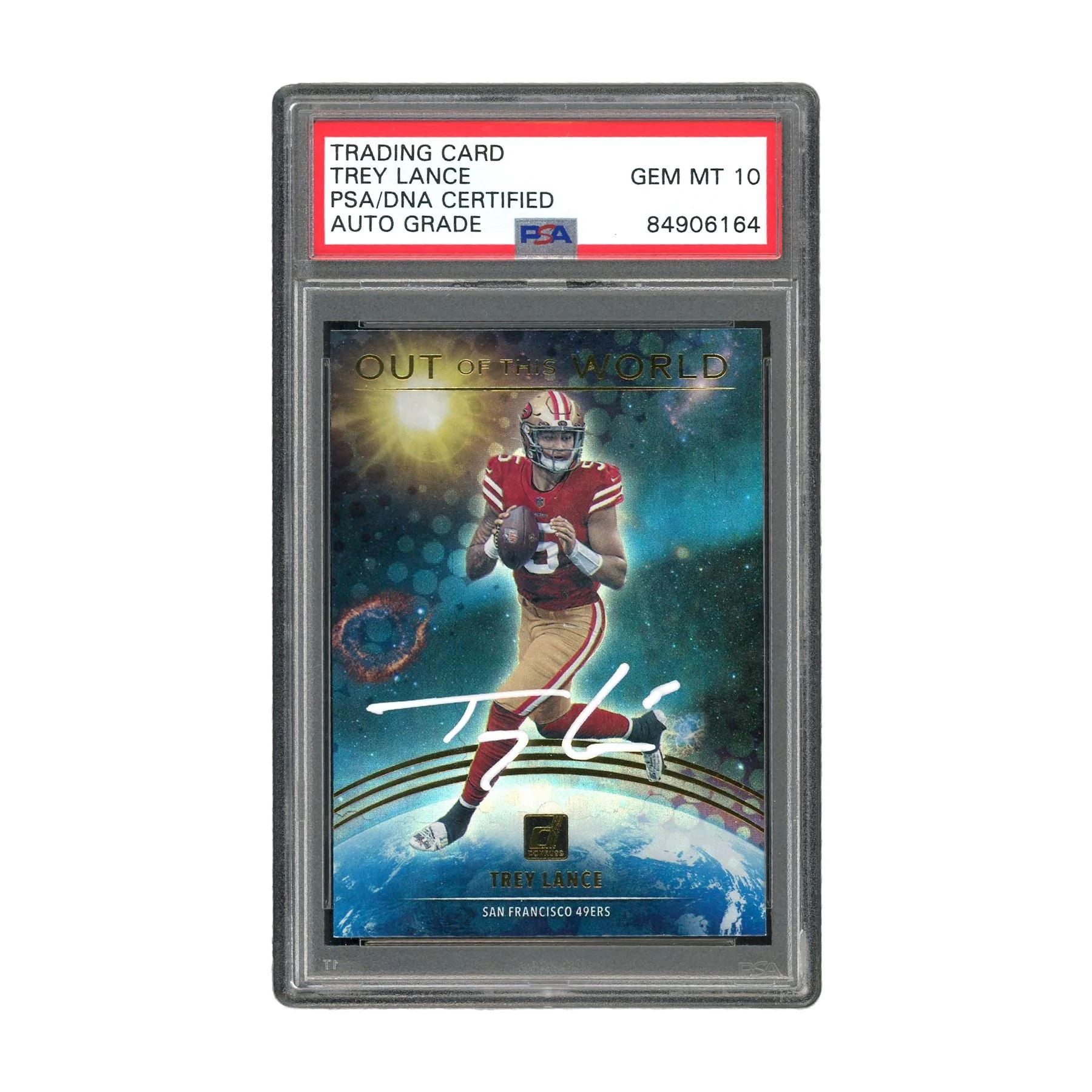 Trey Lance Autographed 2021 Panini Donruss Gem Mint 10 Auto PSA