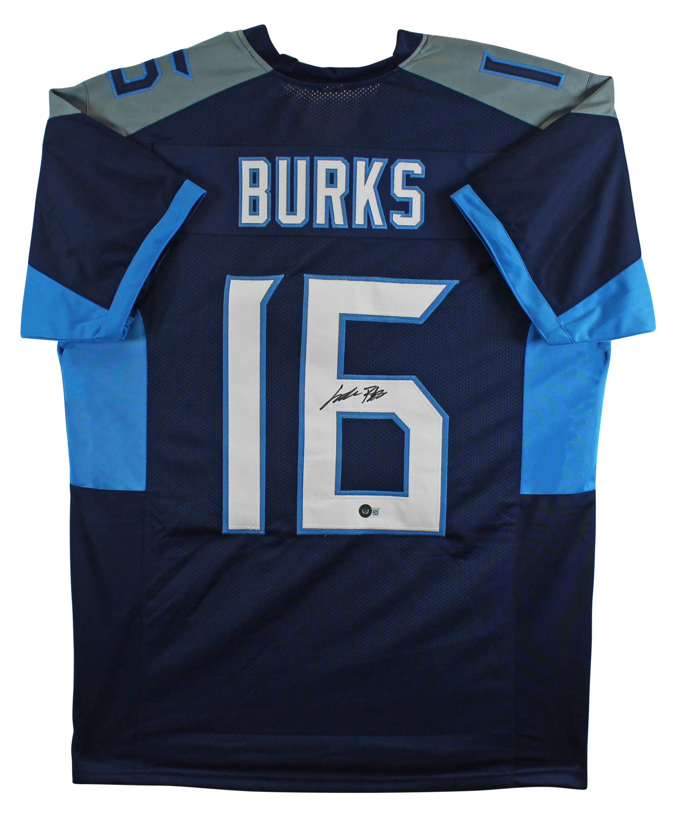 Treylon Burks Authentic Signed Navy Blue Pro Style Jersey BAS Witnessed - Image 2