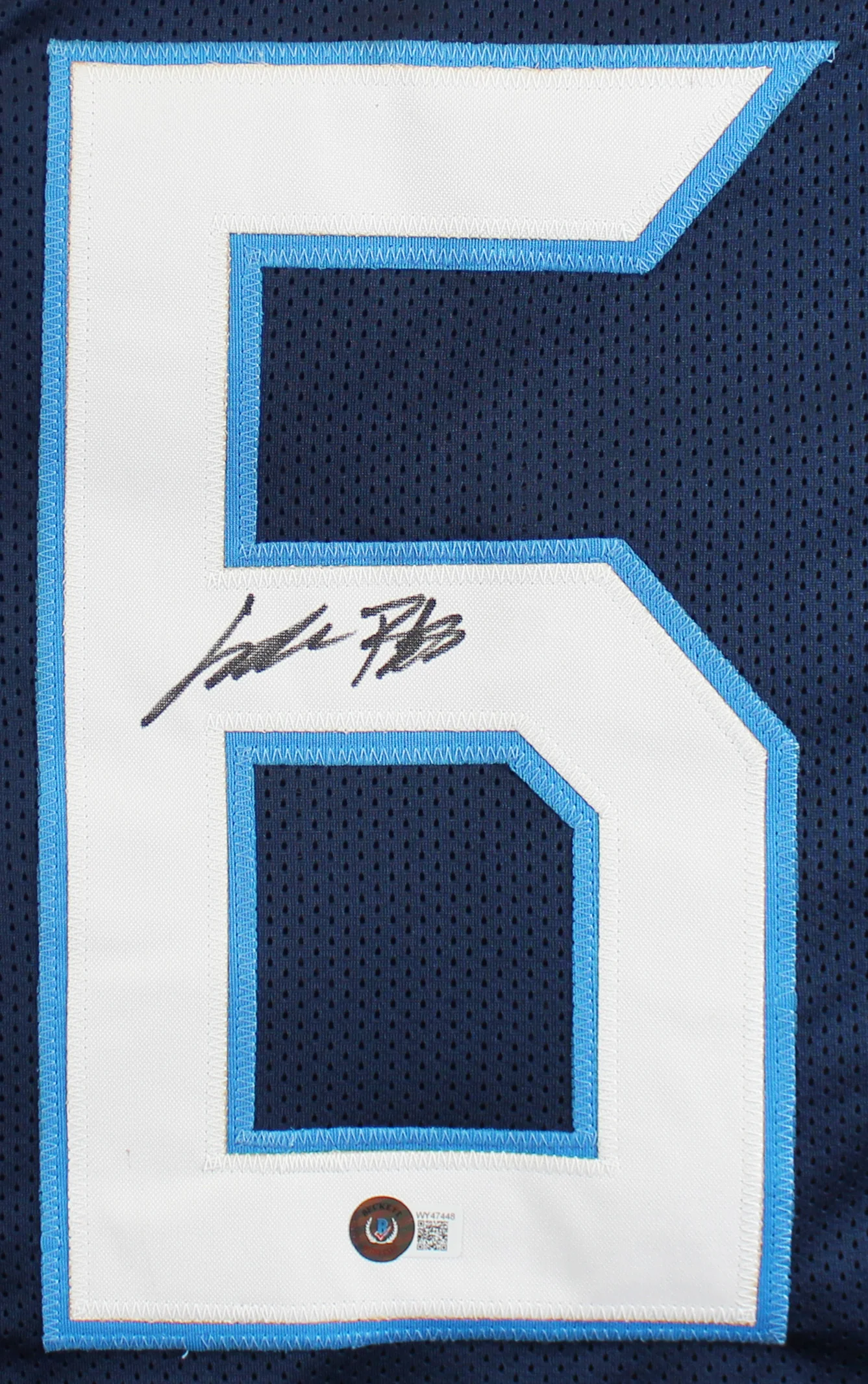 Treylon Burks Authentic Signed Navy Blue Pro Style Jersey BAS Witnessed - Image 3