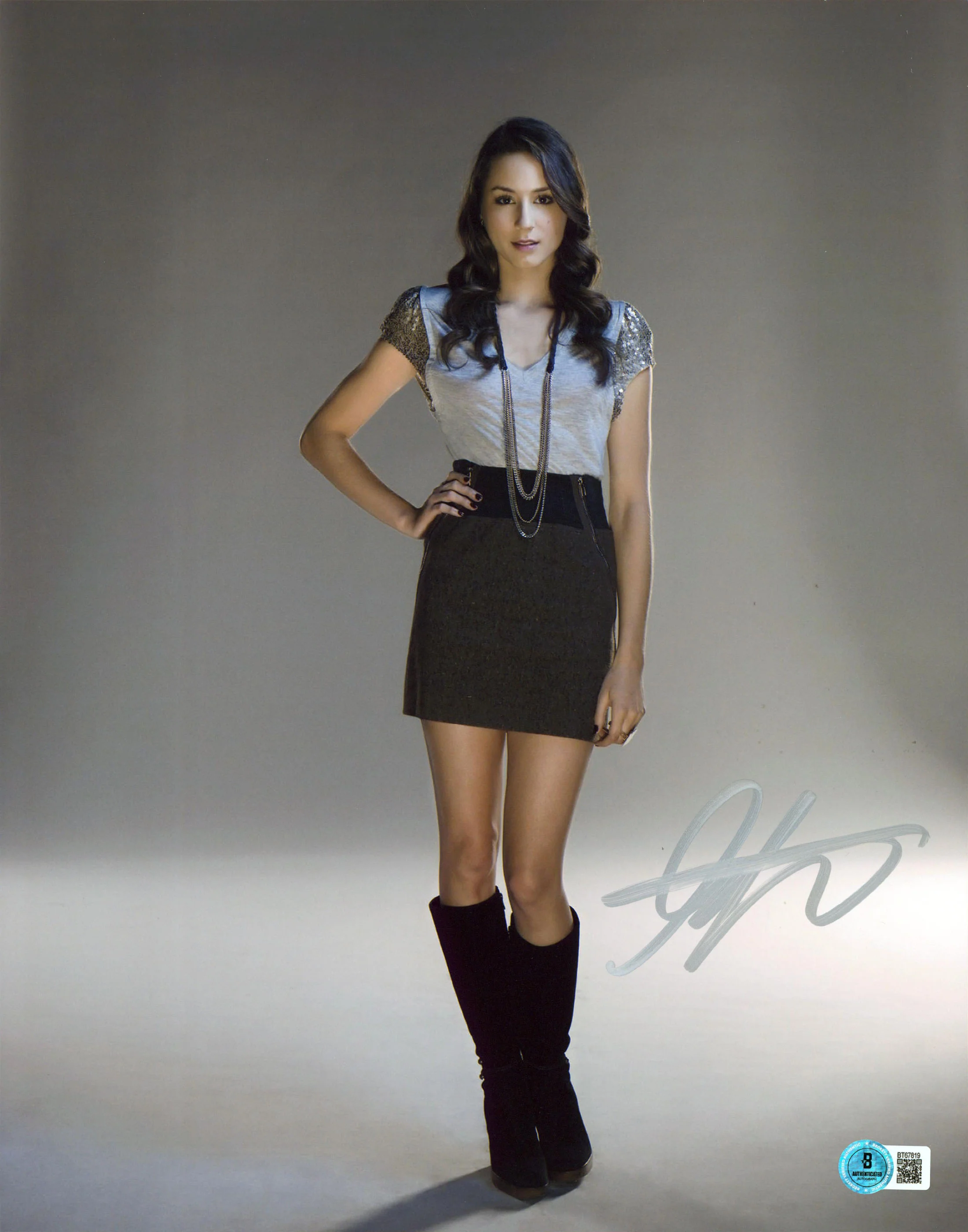 Troian Bellisario Pretty Little Liars Authentic Signed 11x14 Photo BAS #BT67819 - Image 2