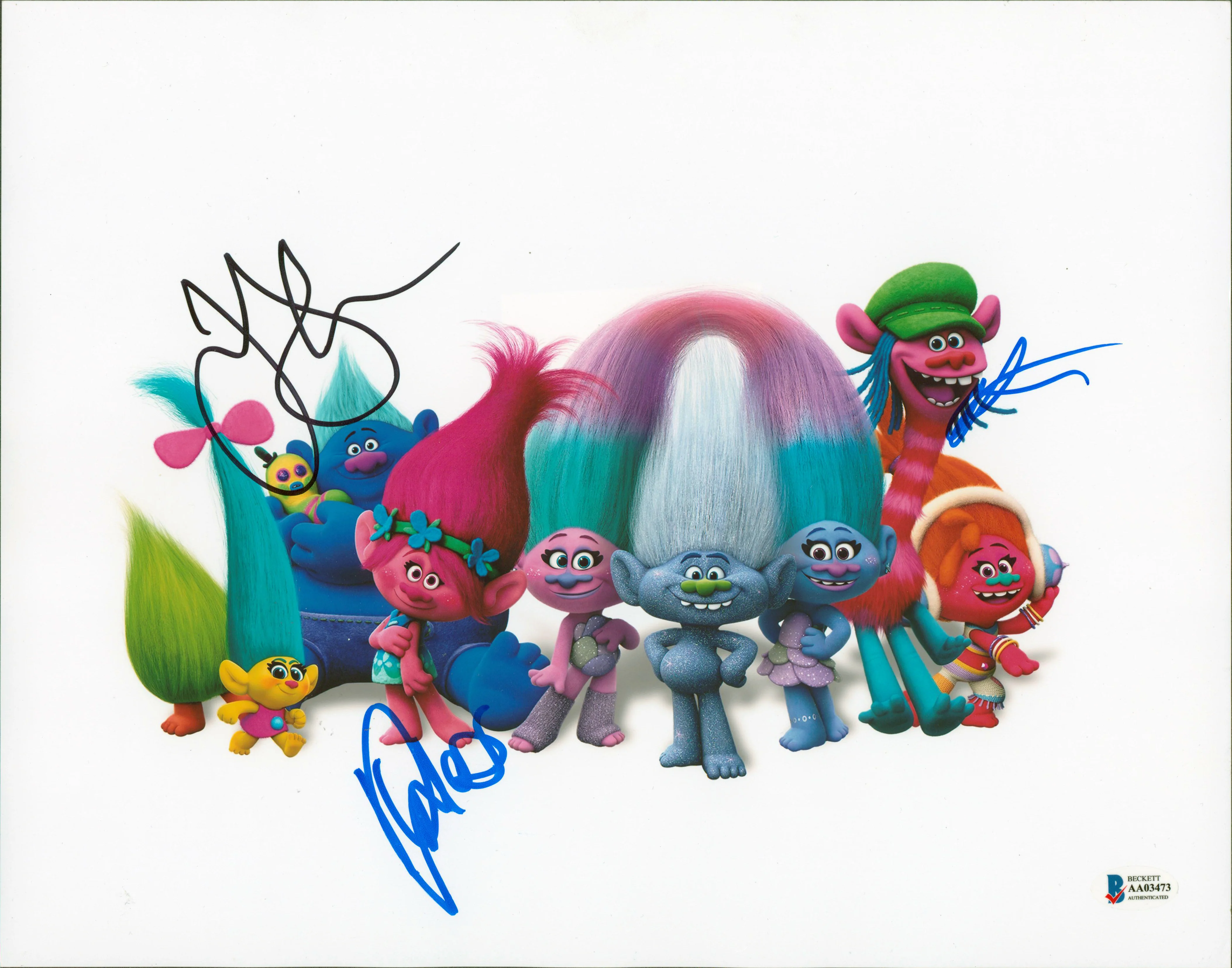 Trolls (3) James Corden, Kunal Nayar & 1 More Signed 11x14 Photo BAS #AA03473 - Image 2