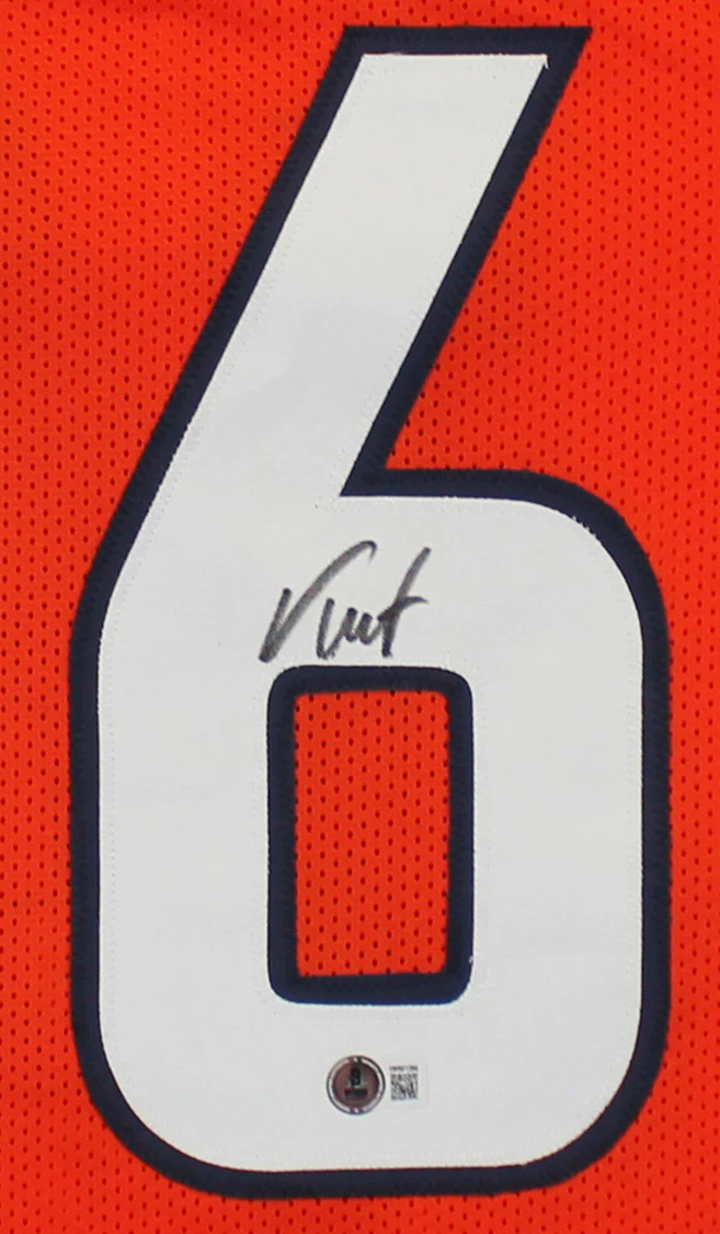 Troy Franklin Authentic Signed Orange Pro Style Jersey Autographed BAS Witnessed - Image 3