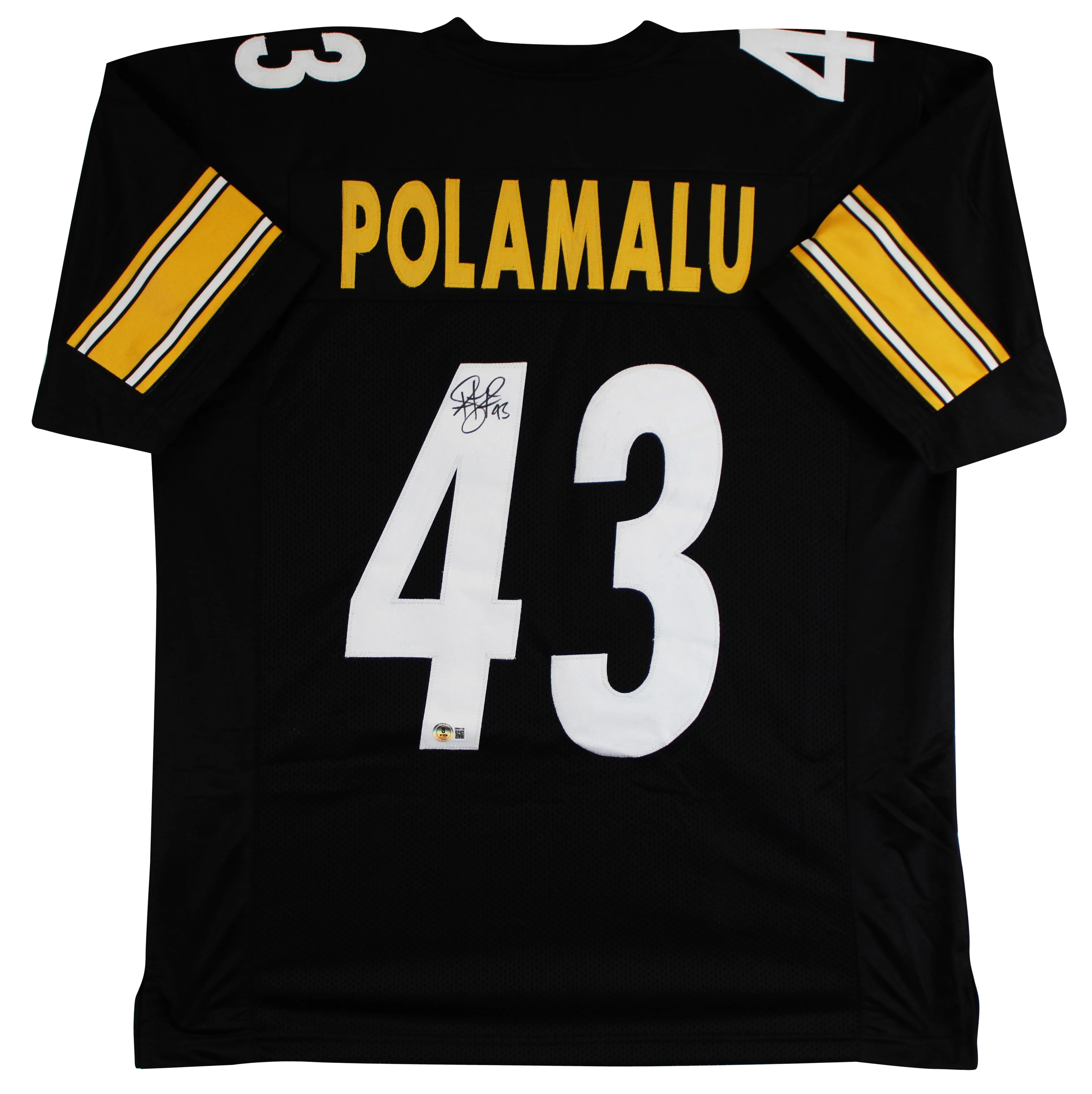 Troy Polamalu Authentic Signed Black Pro Style Jersey Autographed BAS Witnessed