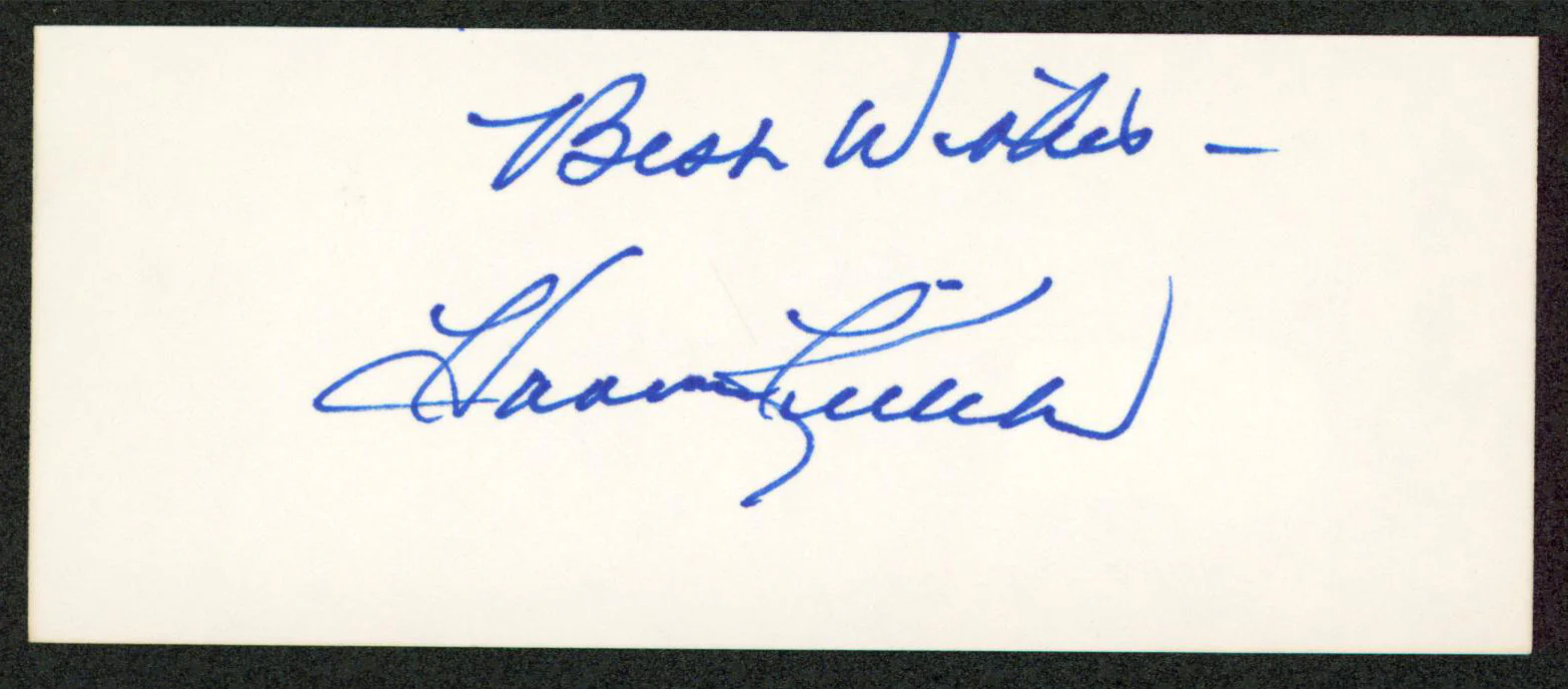 Twins Harmon Killebrew "Best Wishes" Signed 2x5 Cut Signature BAS #AD70363 - Image 2