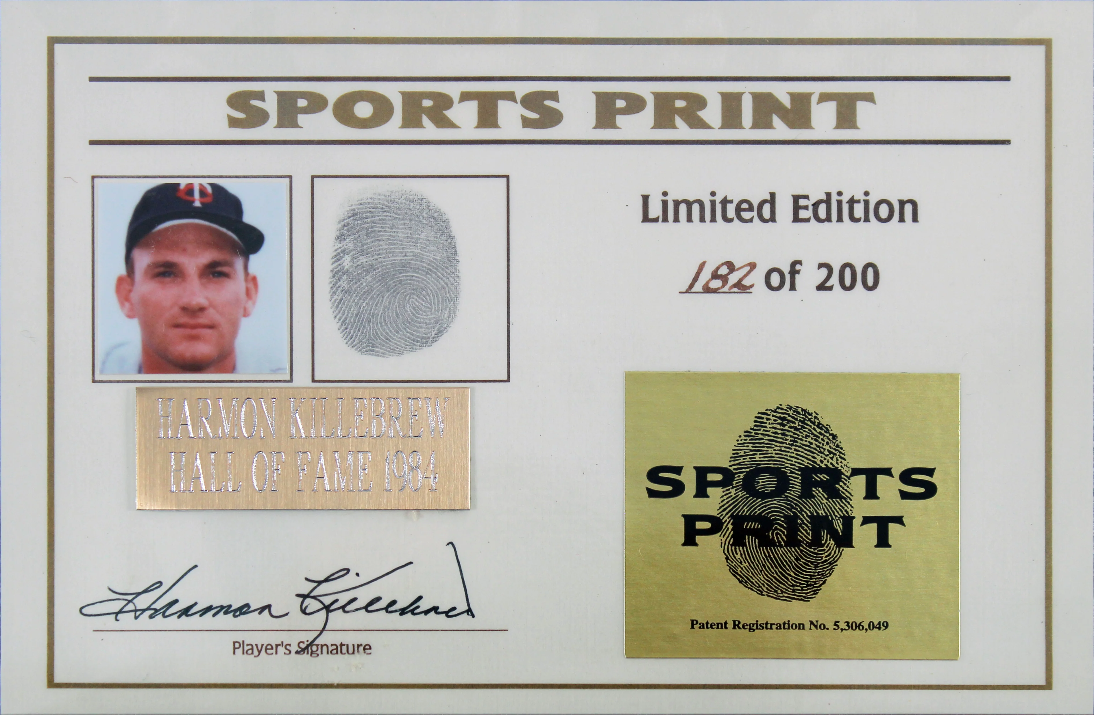 Twins Harmon Killebrew Signed Thumbprint Baseball LE #'d/200 w/ Display Case BAS - Image 4