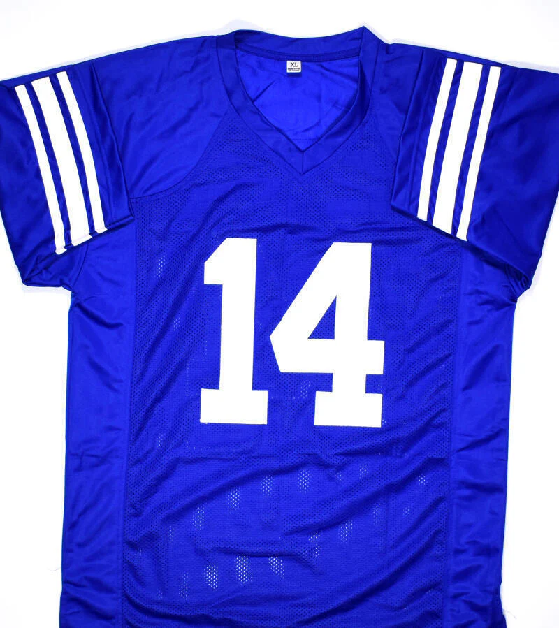 Ty Detmer Autographed Blue College Style Jersey w/Heisman- Beckett Hologram *BlK - Image 3