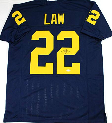 Ty Law Autographed Blue College Style Jersey - Beckett W Auth *R2 - Image 4