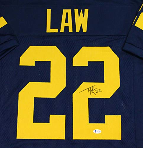 Ty Law Autographed Blue College Style Jersey - Beckett W Auth *R2 - Image 5