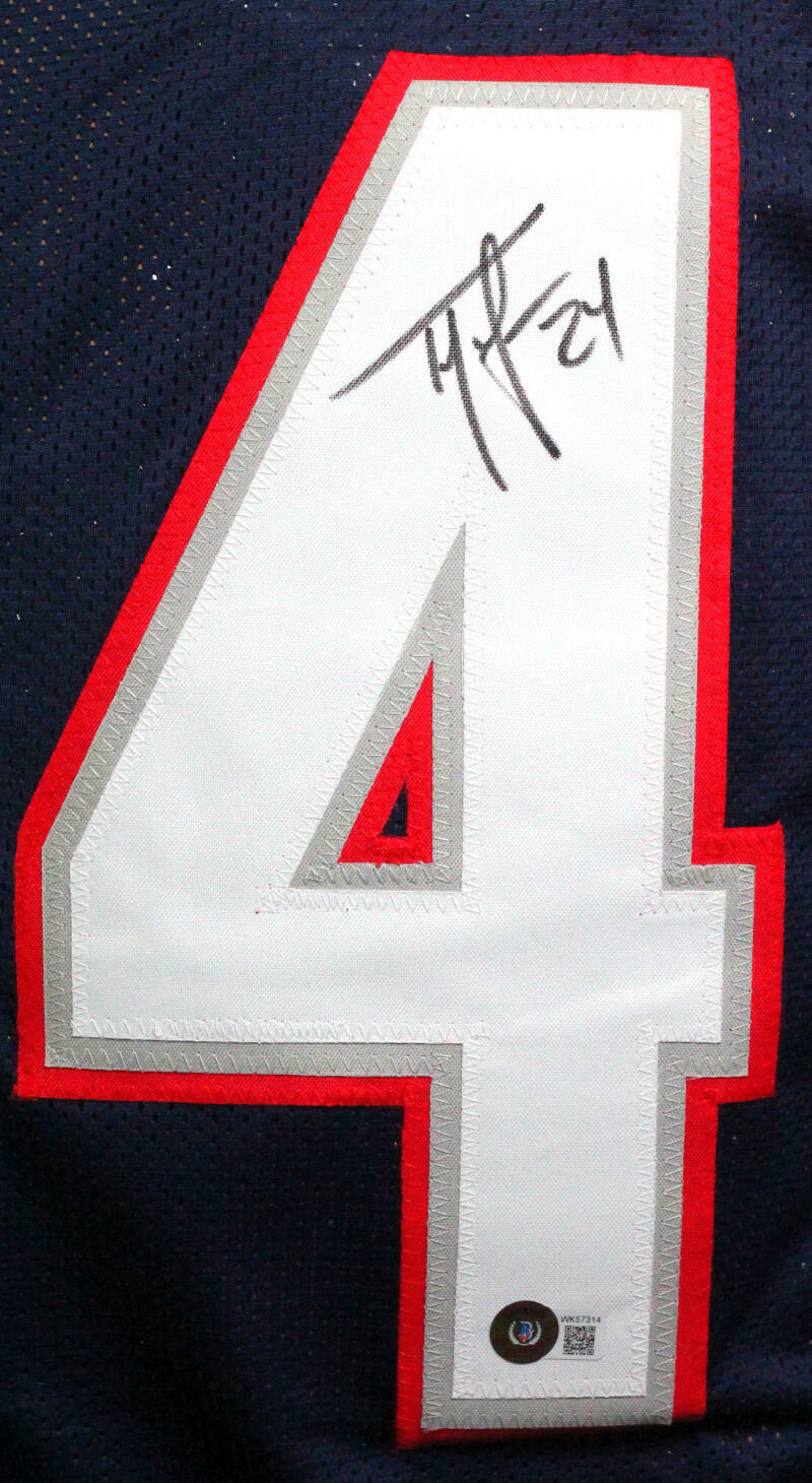 Ty Law Autographed Blue Pro Style Jersey- Beckett W Hologram *Black - Image 2