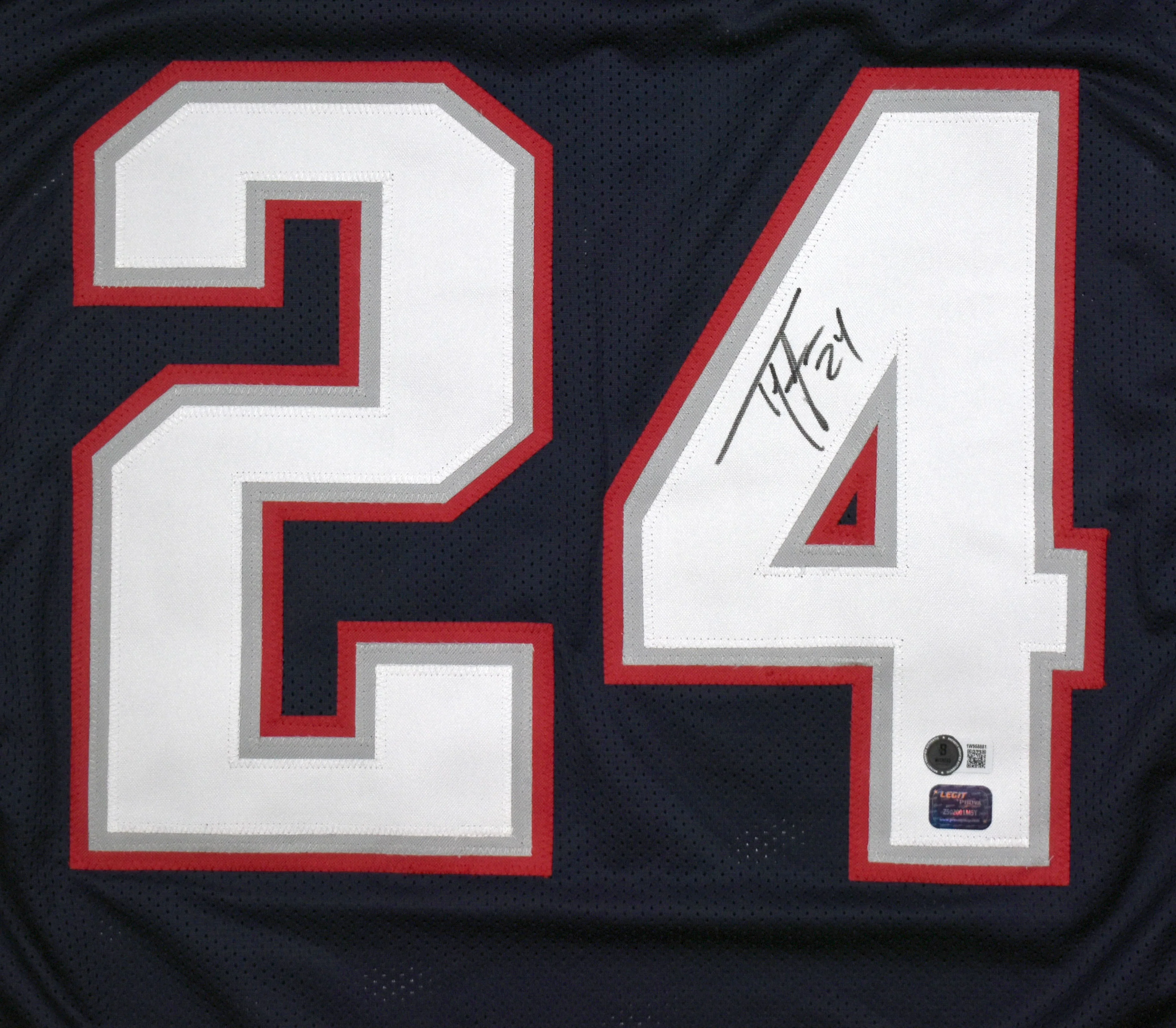 Ty Law Autographed Blue Pro Style Jersey - Beckett W Hologram *Black *Up - Image 2