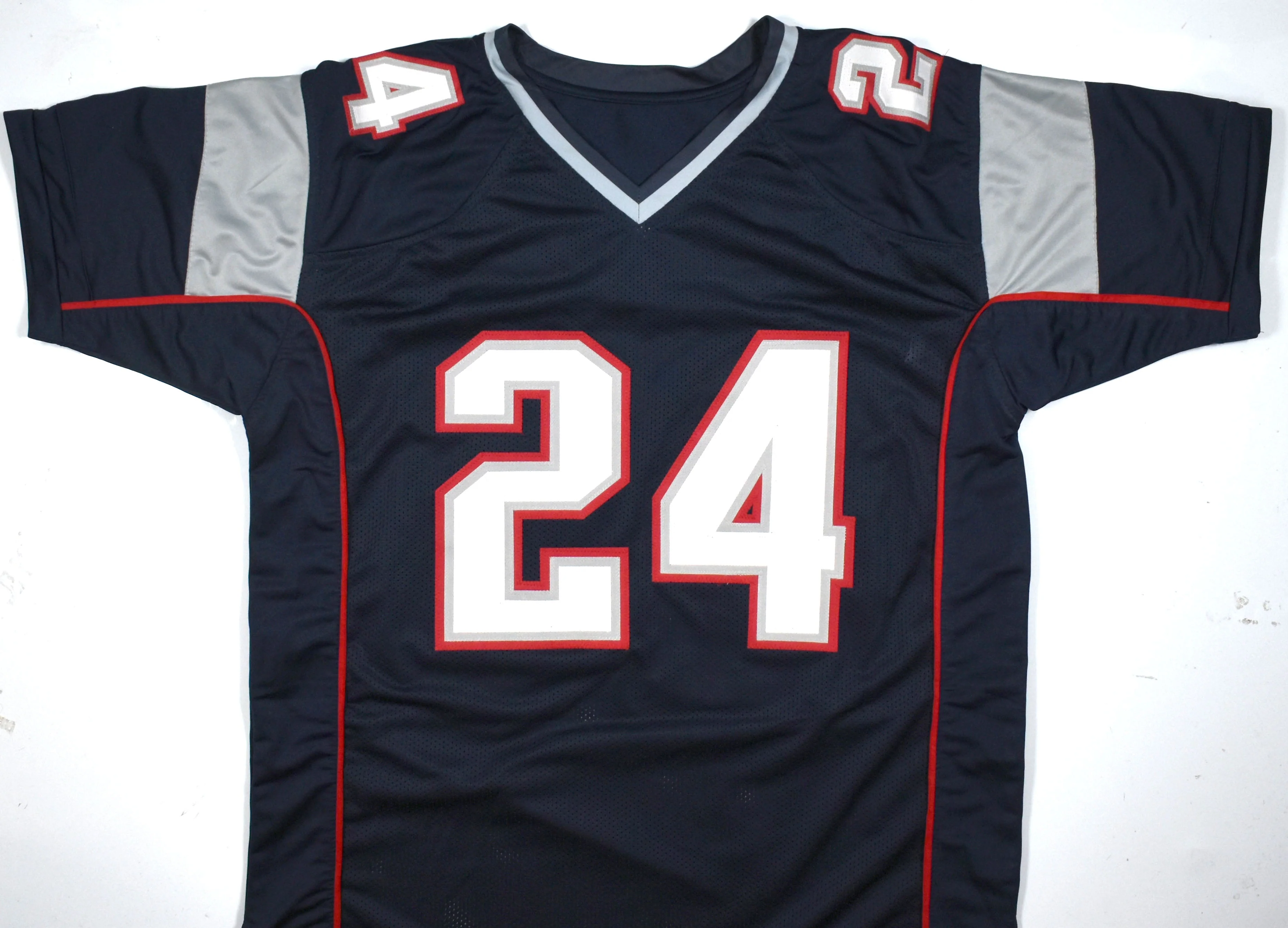 Ty Law Autographed Blue Pro Style Jersey - Beckett W Hologram *Black *Up - Image 3