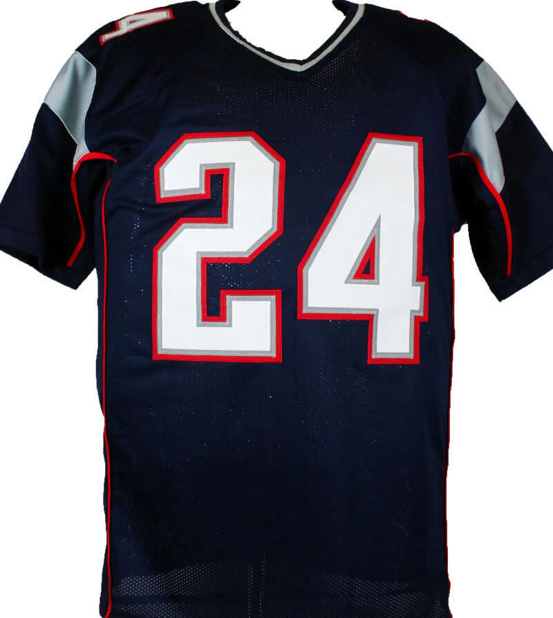 Ty Law Autographed Blue Pro Style Jersey w/HOF-Beckett W Hologram *Black - Image 3