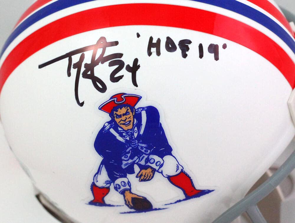 Ty Law Autographed New England Patriots 65-81 TB Mini Helmet HOF- Beckett W *Blk - Image 6