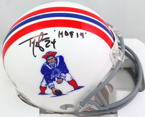 Ty Law Autographed New England Patriots 65-81 TB Mini Helmet HOF- Beckett W *Blk - Image 8