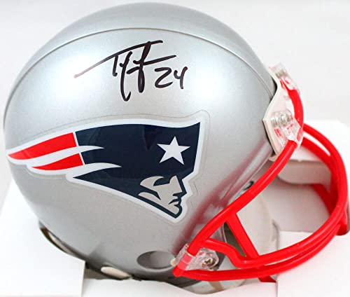 Ty Law Autographed New England Patriots Mini Helmet-Beckett W Hologram *Black - Image 4