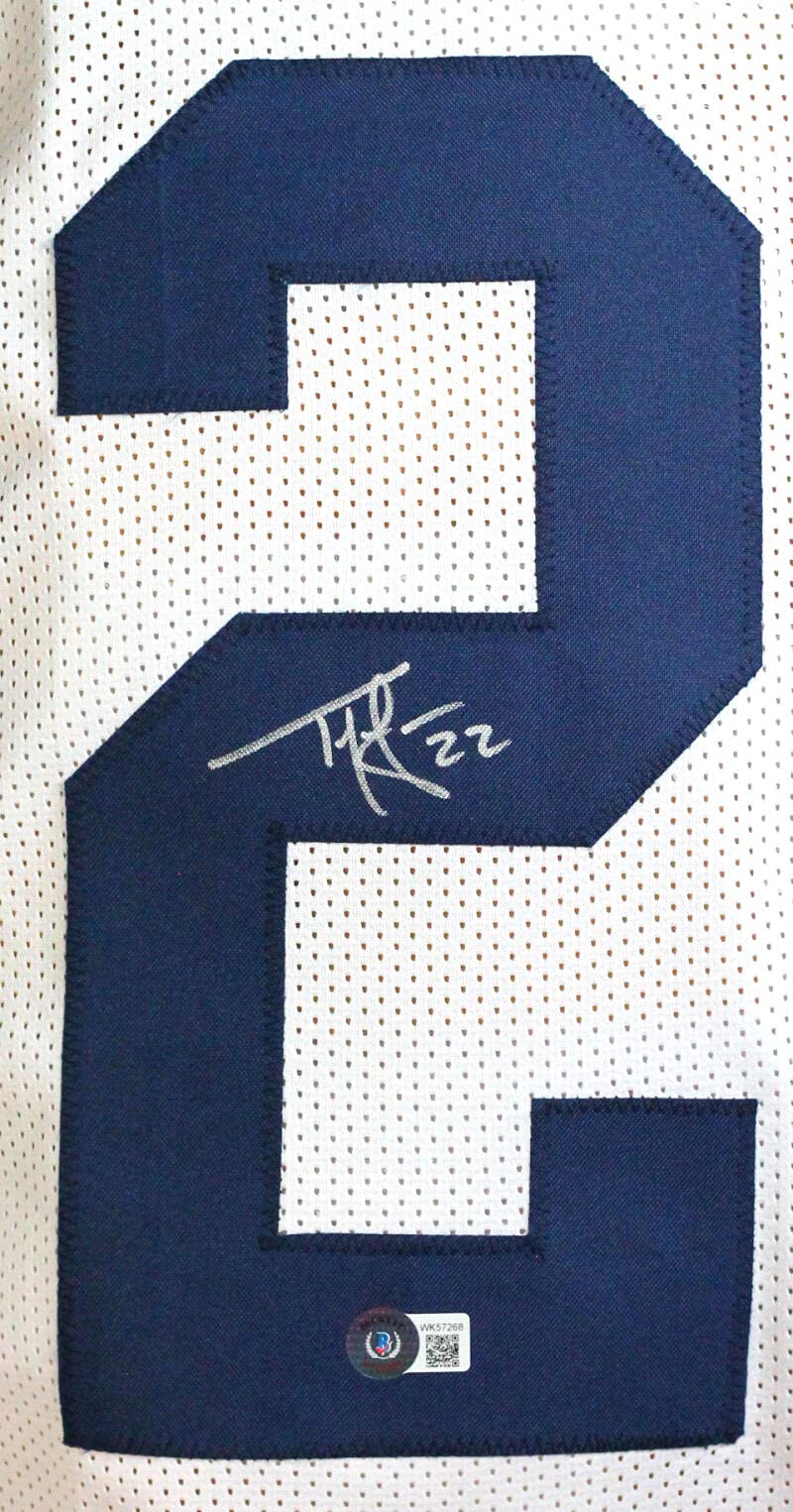 Ty Law Autographed White College Style Jersey- Beckett W *Silver - Image 5