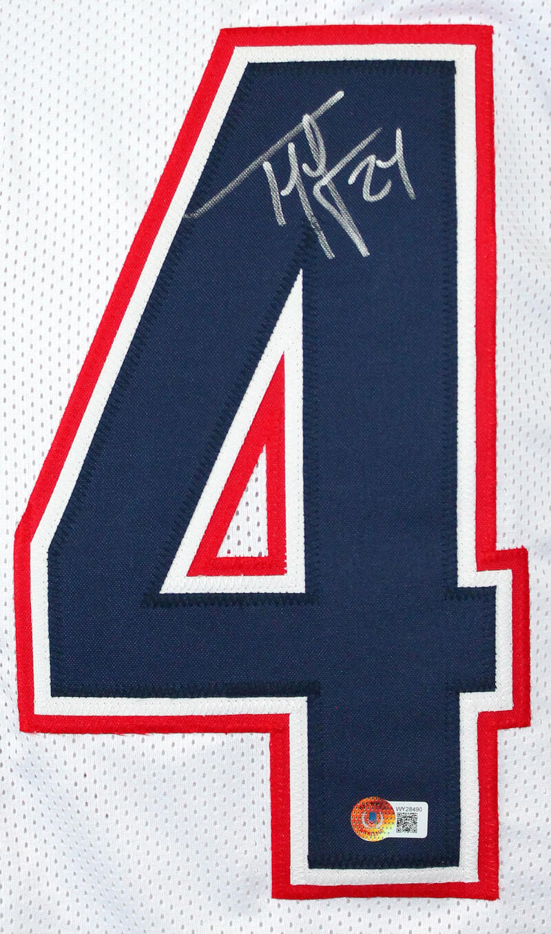 Ty Law Autographed White Pro Style Jersey-Beckett W Hologram *Silver - Image 2