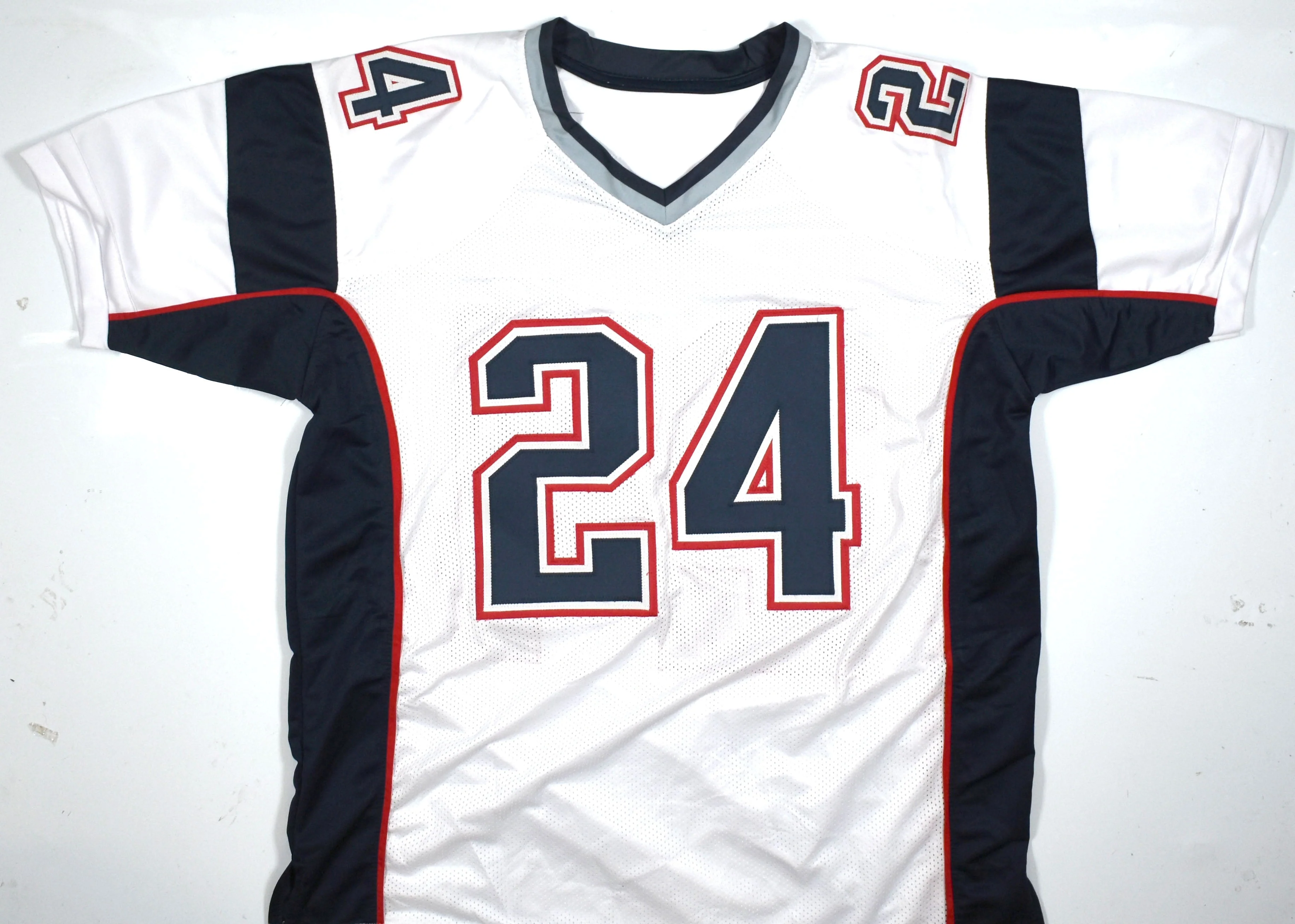 Ty Law Autographed White Pro Style Jersey - Beckett W Hologram *Silver *Up - Image 3