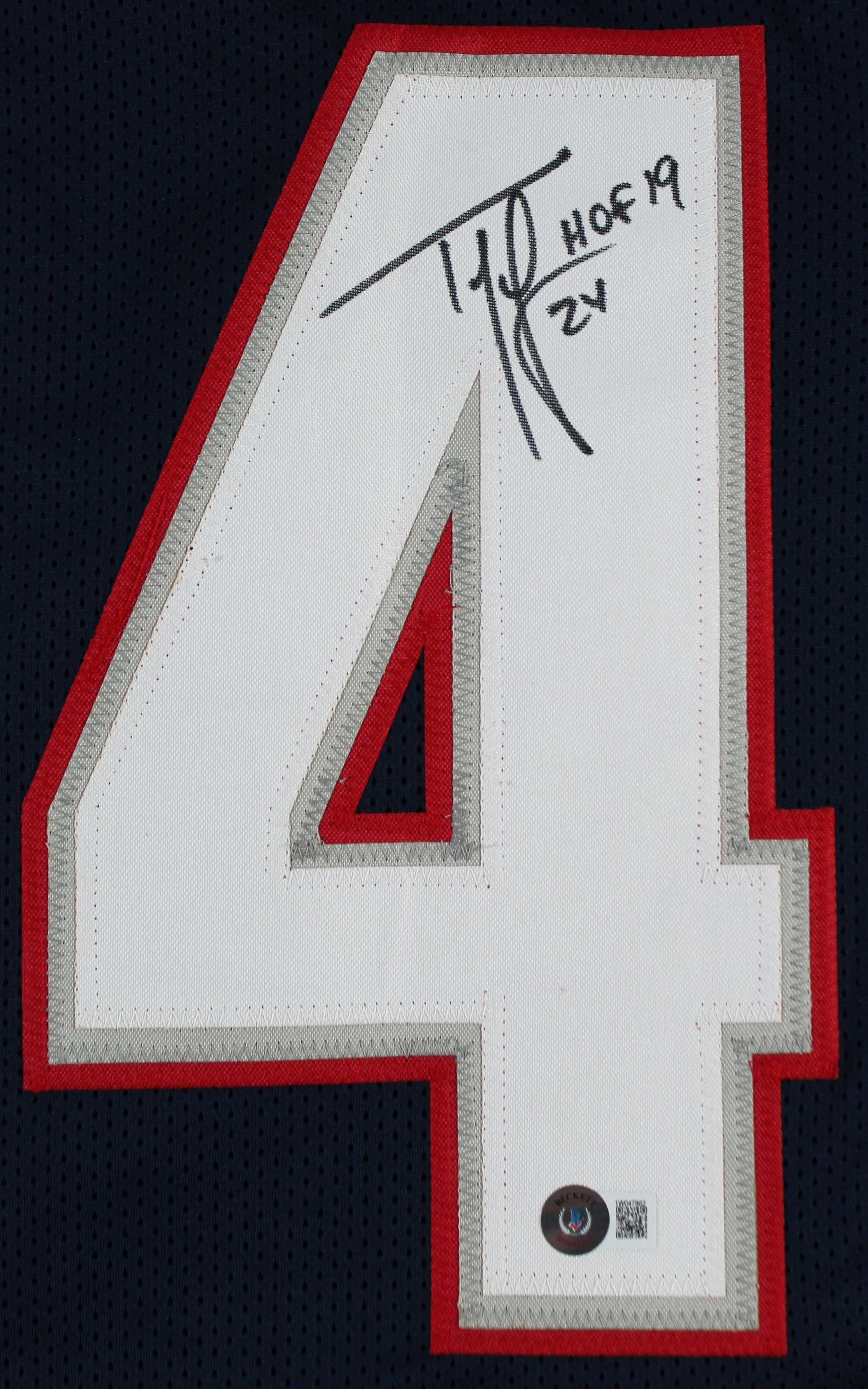 Ty Law "HOF 19" Signed Navy Blue Pro Style Jersey Autographed BAS Witnessed - Image 3