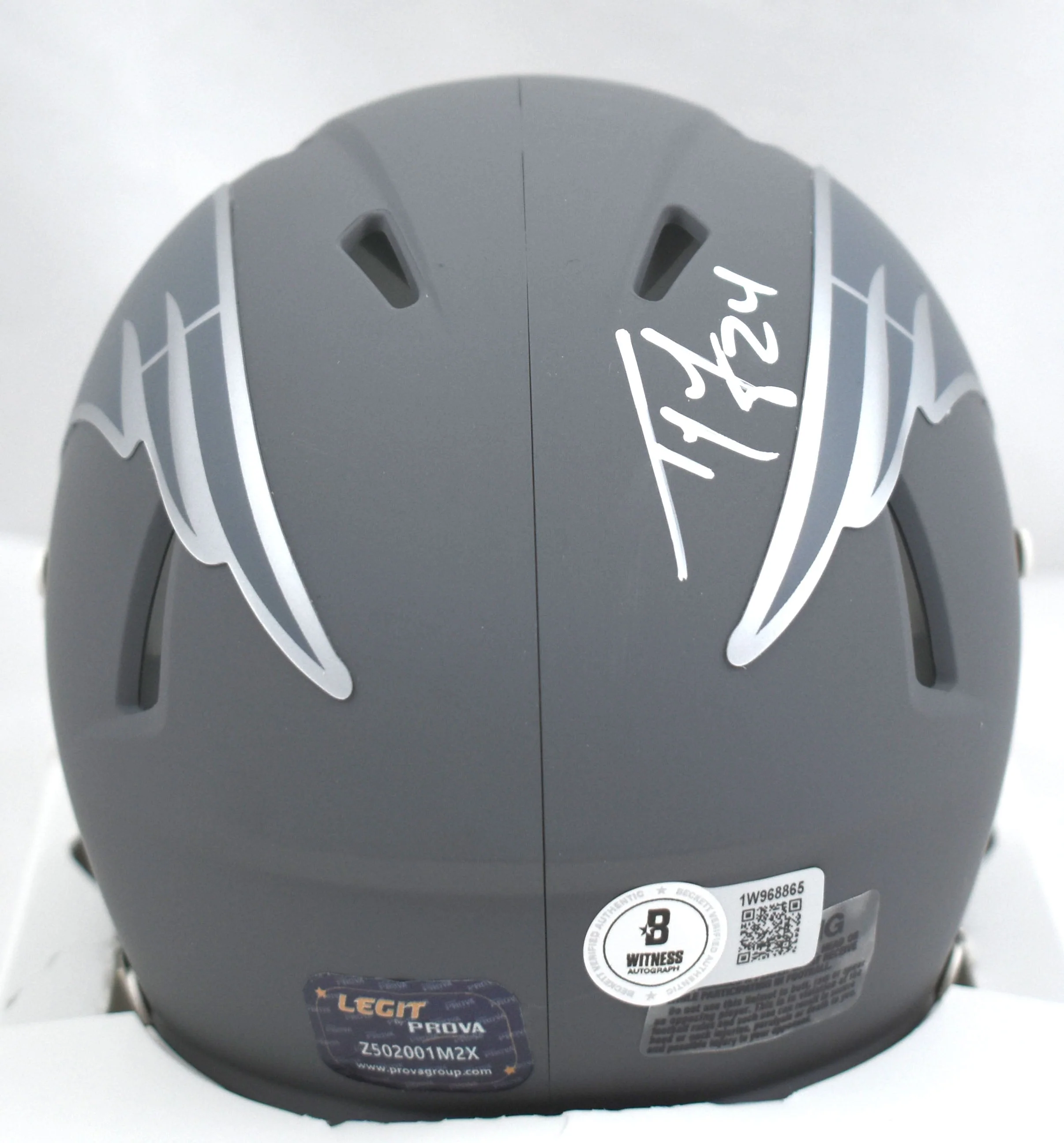 Ty Law Signed New England Patriots Slate Speed Mini Helmet - Beckett W Hologram - Image 3