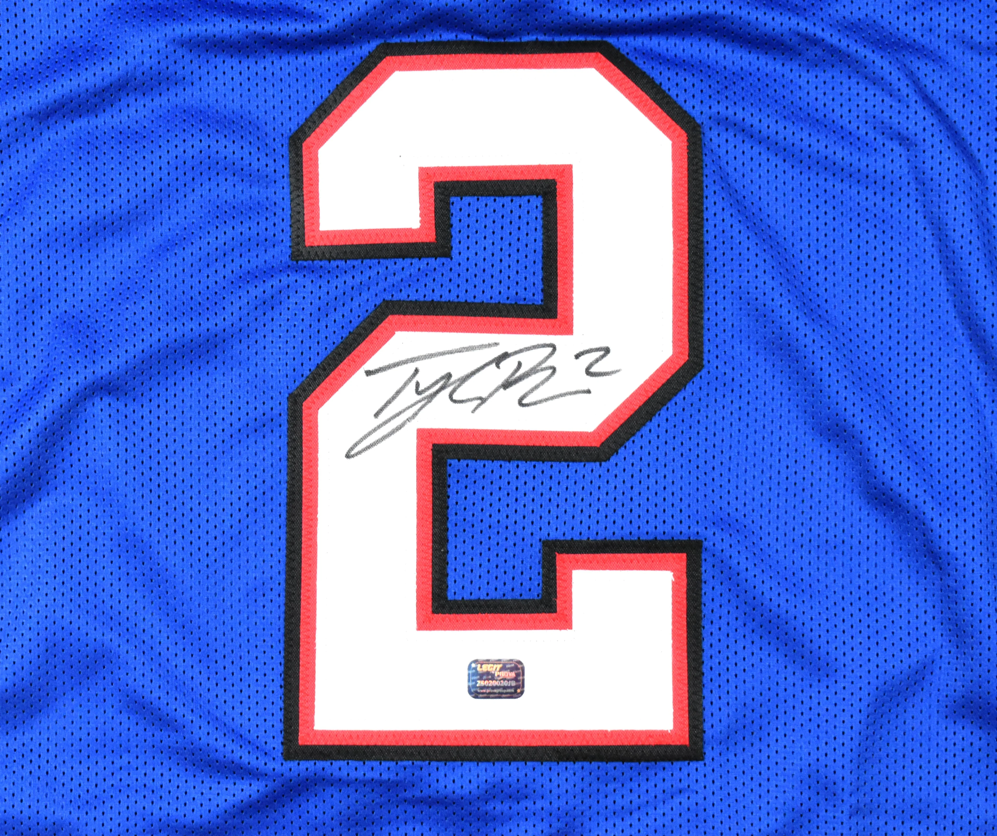 Tyler Bass Autographed Blue Pro Style Jersey - Prova *Black - Image 2