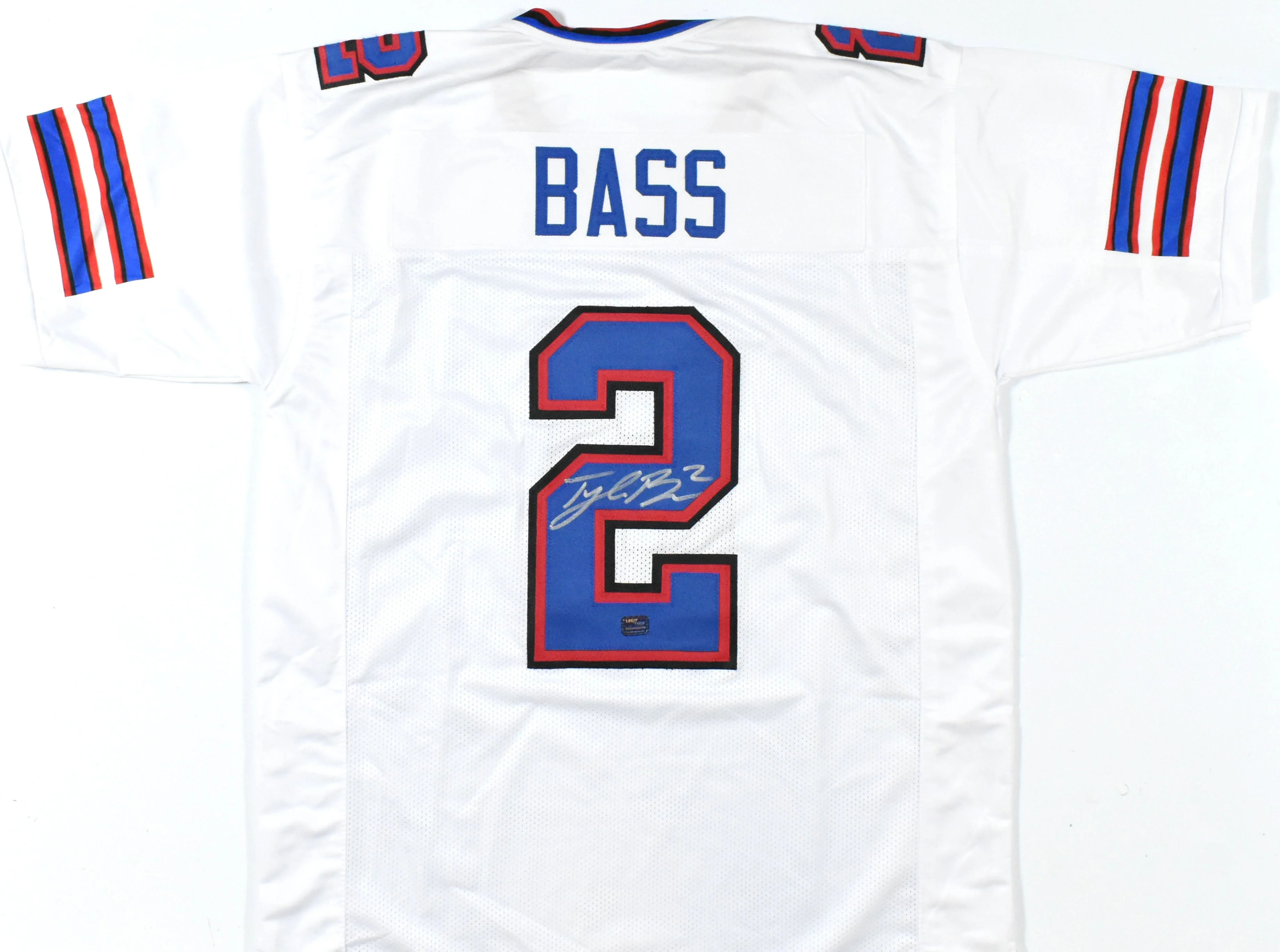 Tyler Bass Autographed White Pro Style Jersey - Prova *Silver