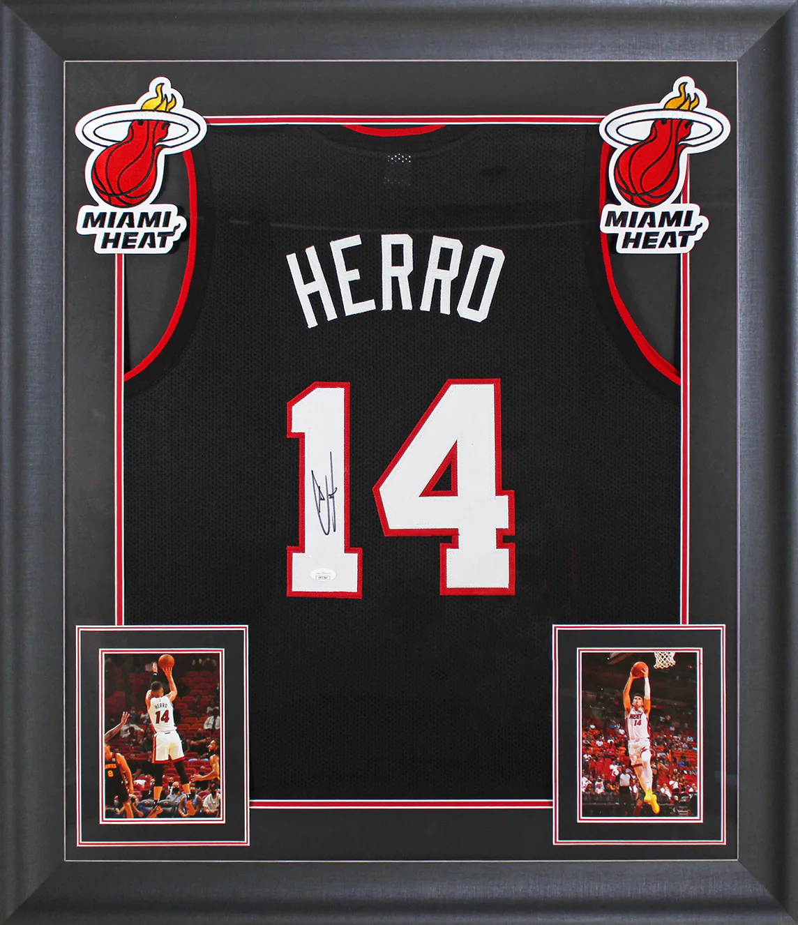 Tyler Herro Authentic Signed Black Pro Style Framed Jersey Autographed JSA - Image 2