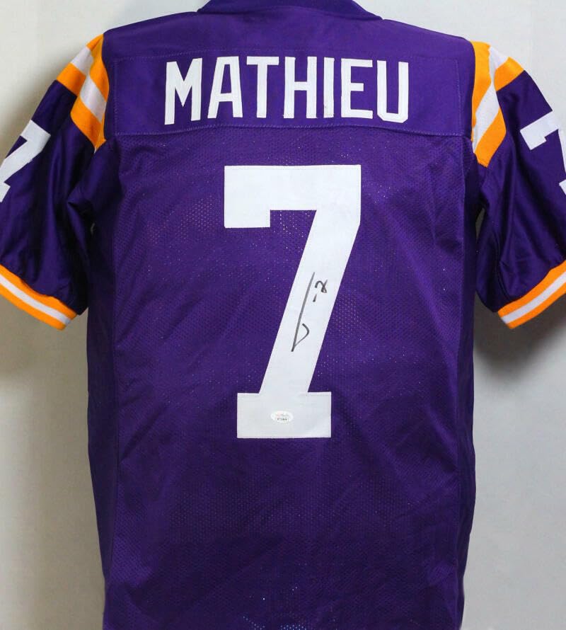 Tyrann Mathieu Autographed Purple College Style Jersey - JSA W Auth *7 - Image 8